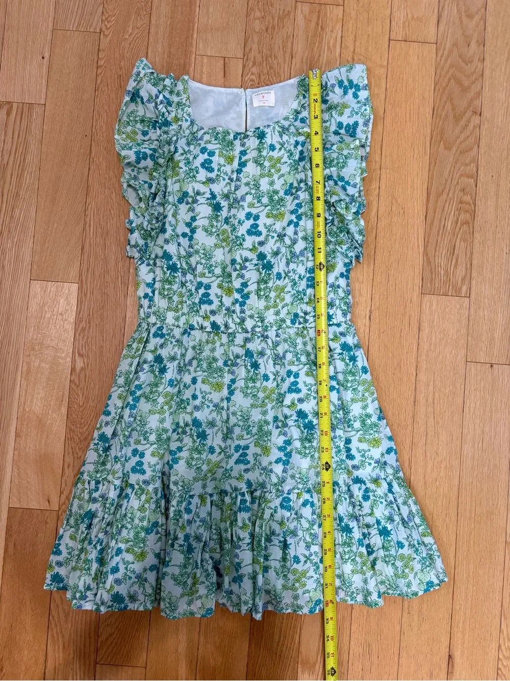 Crewcuts J.Crew Girls Size 12 Cotton Floral Tiered Ruffle Sleeve Boho Mini